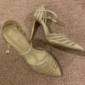 Syrup Gold Sparkly Heels